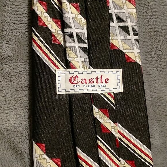 70s retro clip-on tie by Castle and suspender set - Picture 6 of 6